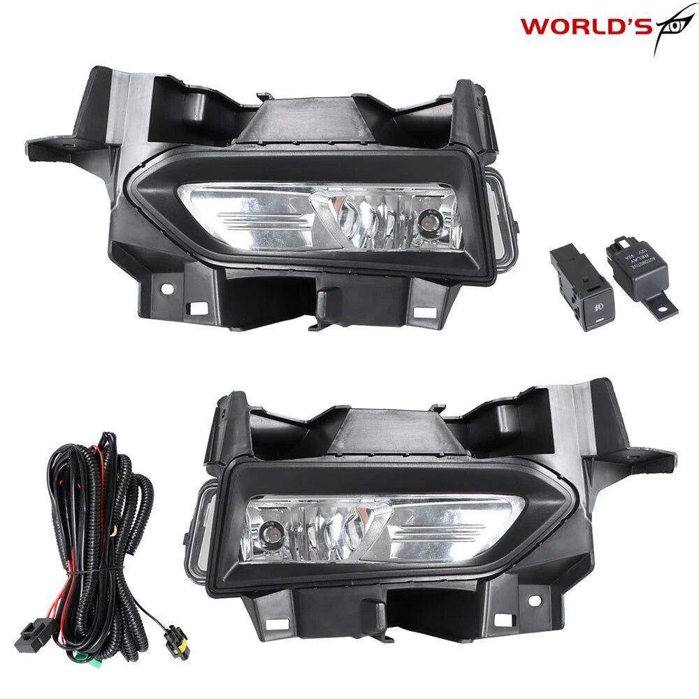Set of 2 Chrome Fog Lights with Bezel and Harness for Nissan Versa (2020–2021)