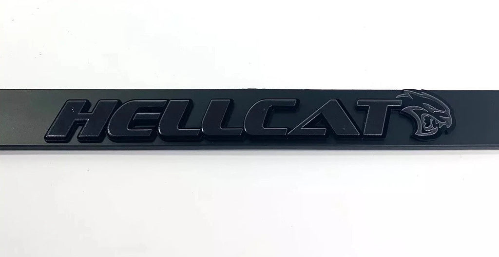License Plate Frame Black for Dodge Challenger Charger Hellcat Script (2015–2023)