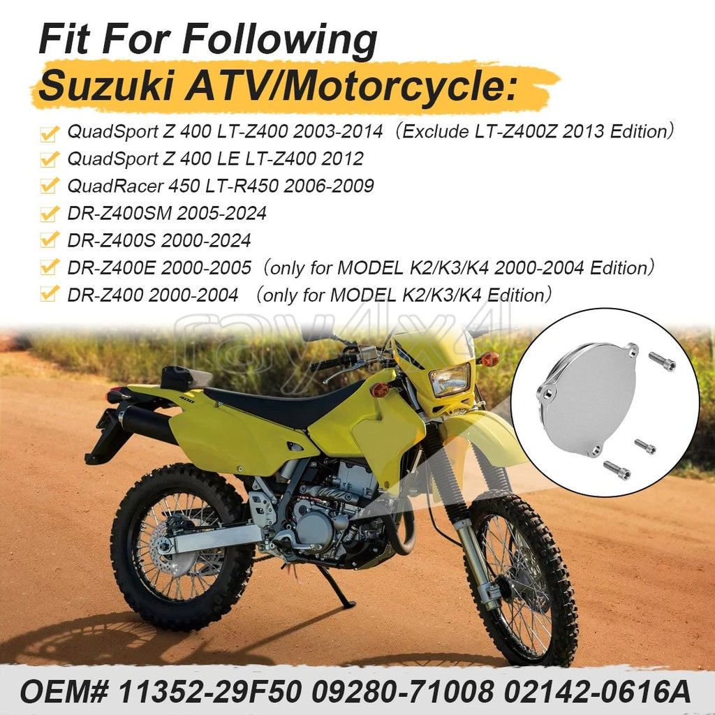 Starter Idle Gear Cover Cap & O-Ring for Suzuki LT-Z400 (2003–2014)