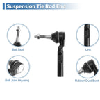 Set of 4 Front Inner Outer Tie Rod End Links for Chevrolet Malibu (2004–2012) No. ES800086