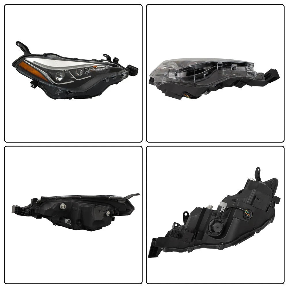 Replacement Headlight Right for Toyota Corolla (2017–2019) Halogen Black