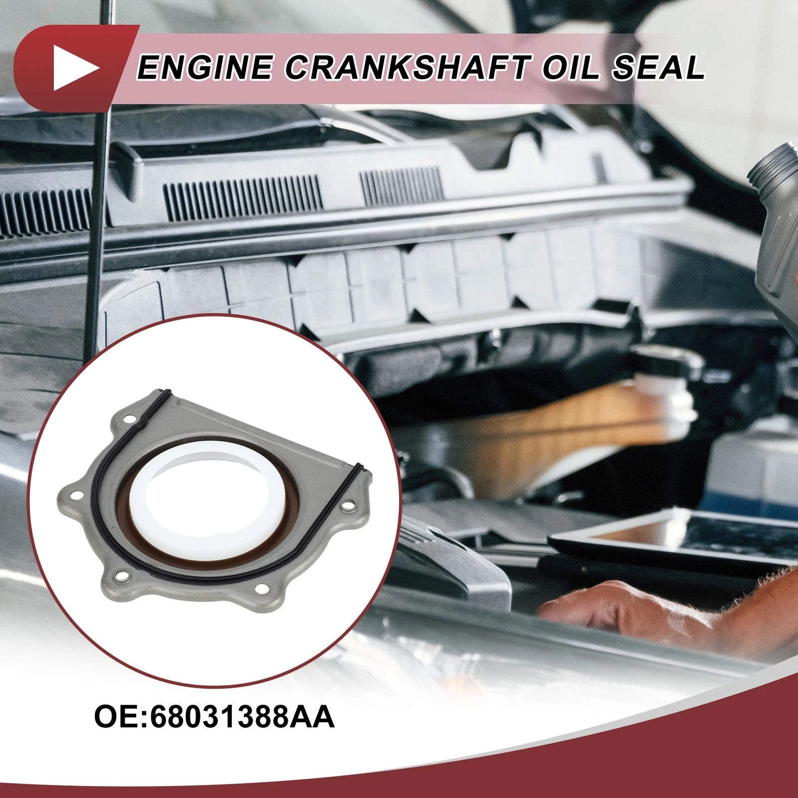 1 Pc Crankshaft Oil Seal with Flange for Chrysler Pacifica (No. 68031388AA)