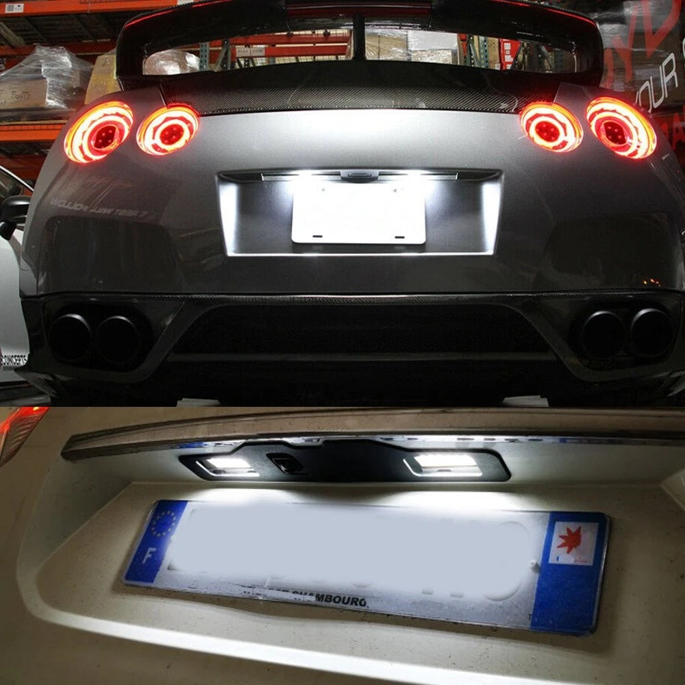 2PC White LED License Plate Light for Nissan 350Z G35 G37 Sentra 370Z GT-R