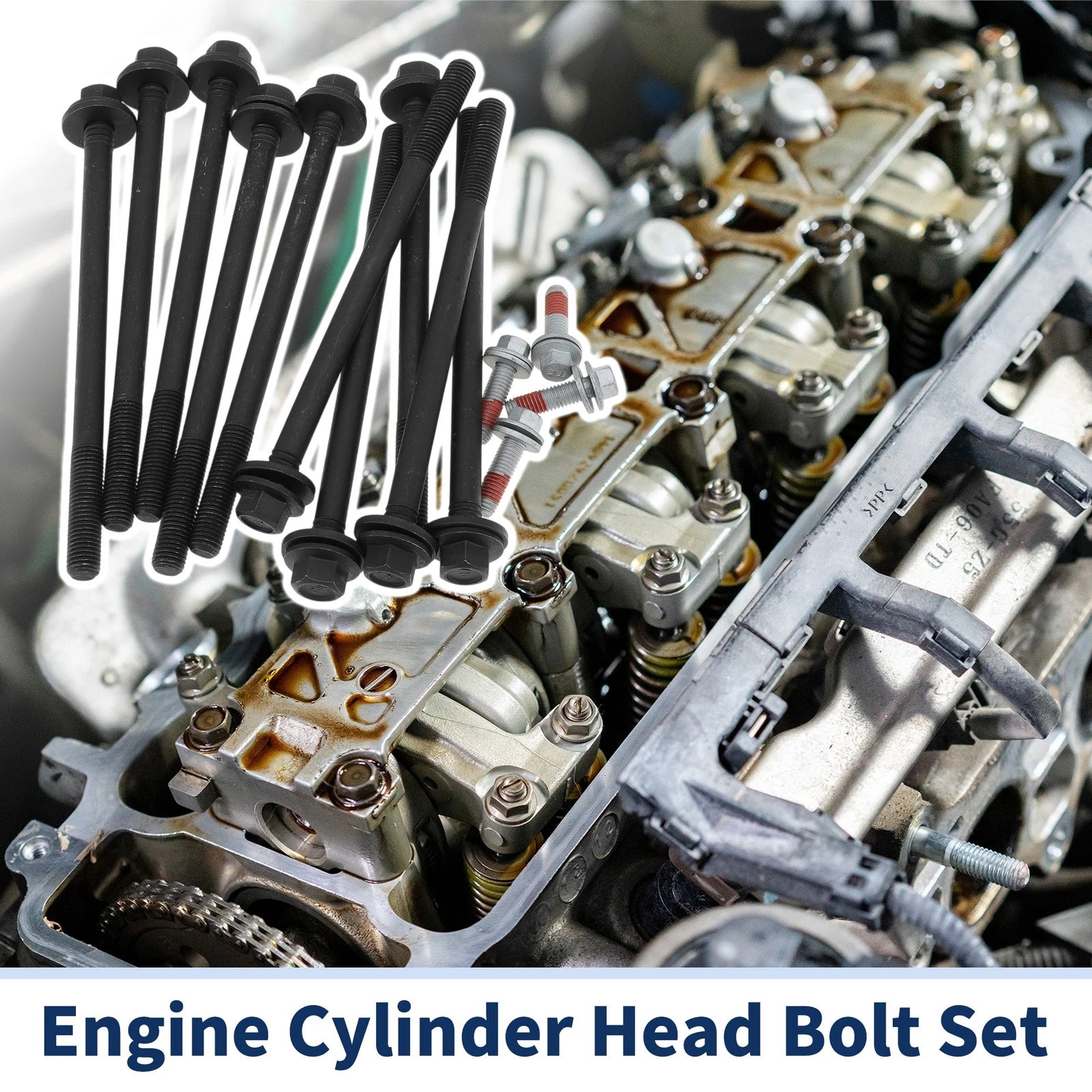 Set of 10 Engine Cylinder Head Bolts for Dodge Dakota 4.7L V8 (2000–2010) No. ES 71129