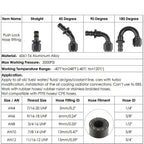 Push-On Lock Hose Fitting 8AN to 1/2 in Barb for Fuel Line (180°) (2001–2005)
