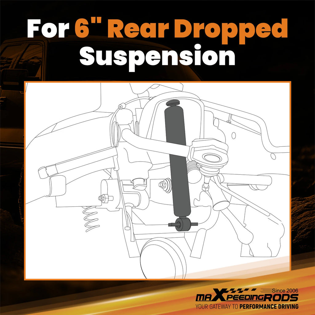 6 Inch Rear Drop Lowering Shocks for Chevy GMC C1500 (1988–1998)