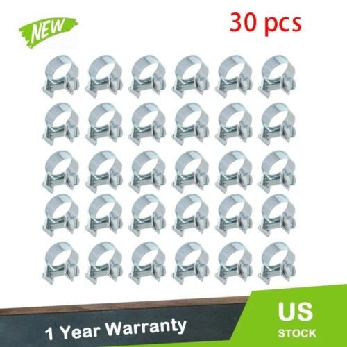 30 Pcs Fuel Injection Gas Line Hose Clamps for