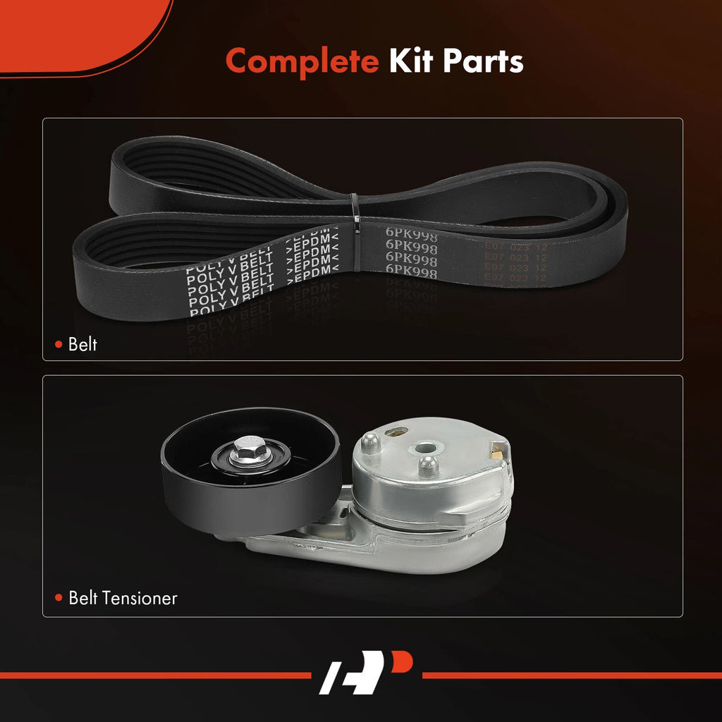2X Serpentine Belt Drive Component Kit for Ford F-250 350 Super Duty (2008–2010)