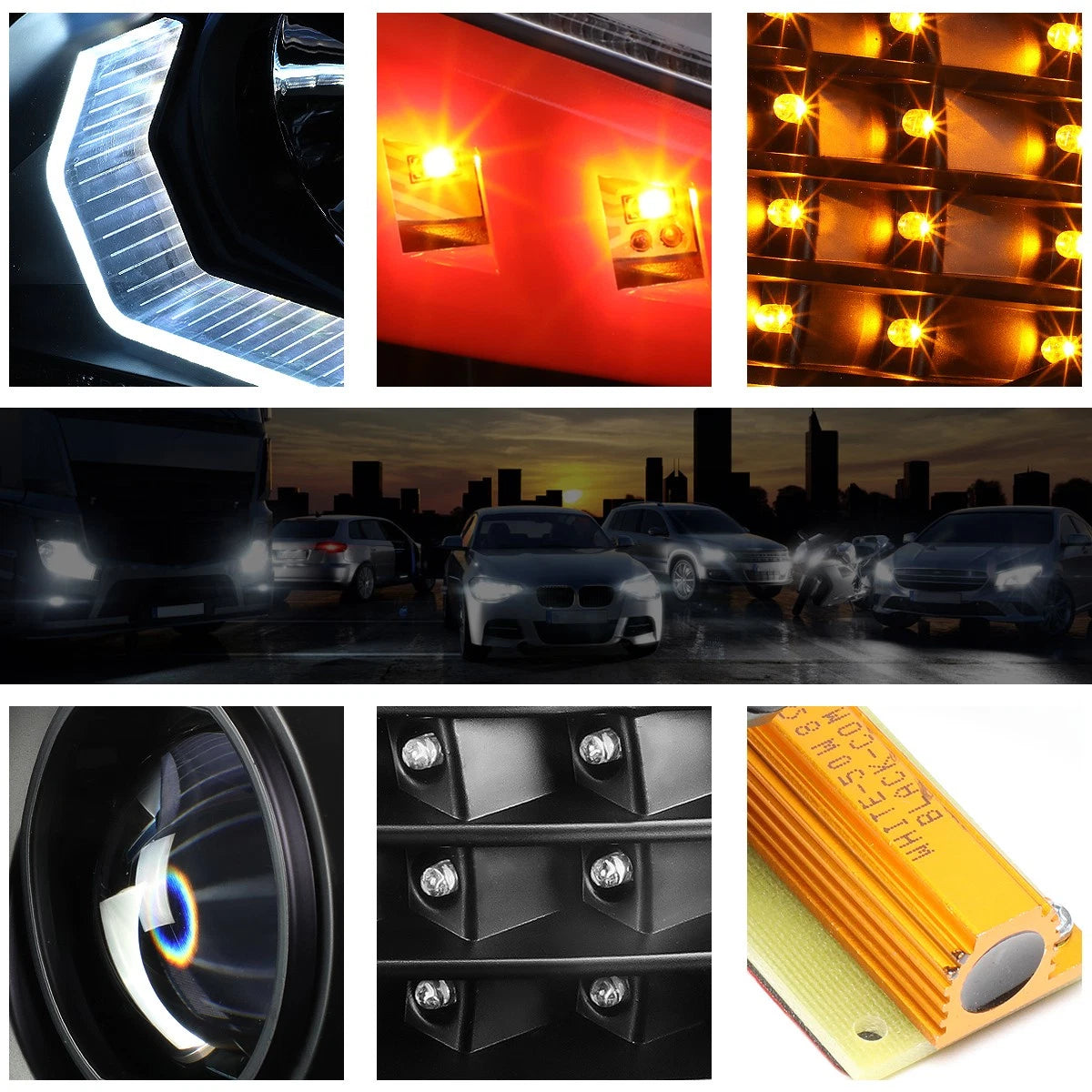 3D LED Angle Eye Projector Headlight for BMW E90 (2006–2008)