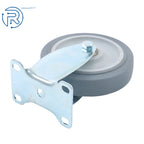 Set of 8 Grey Rubber 5-Inch Casters for Various Applications