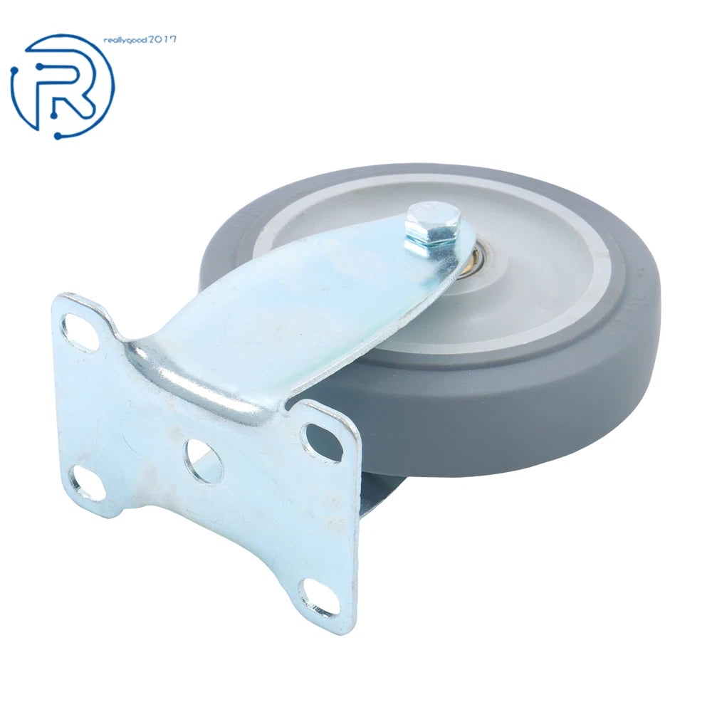 Set of 8 Grey Rubber 5-Inch Casters for Various Applications
