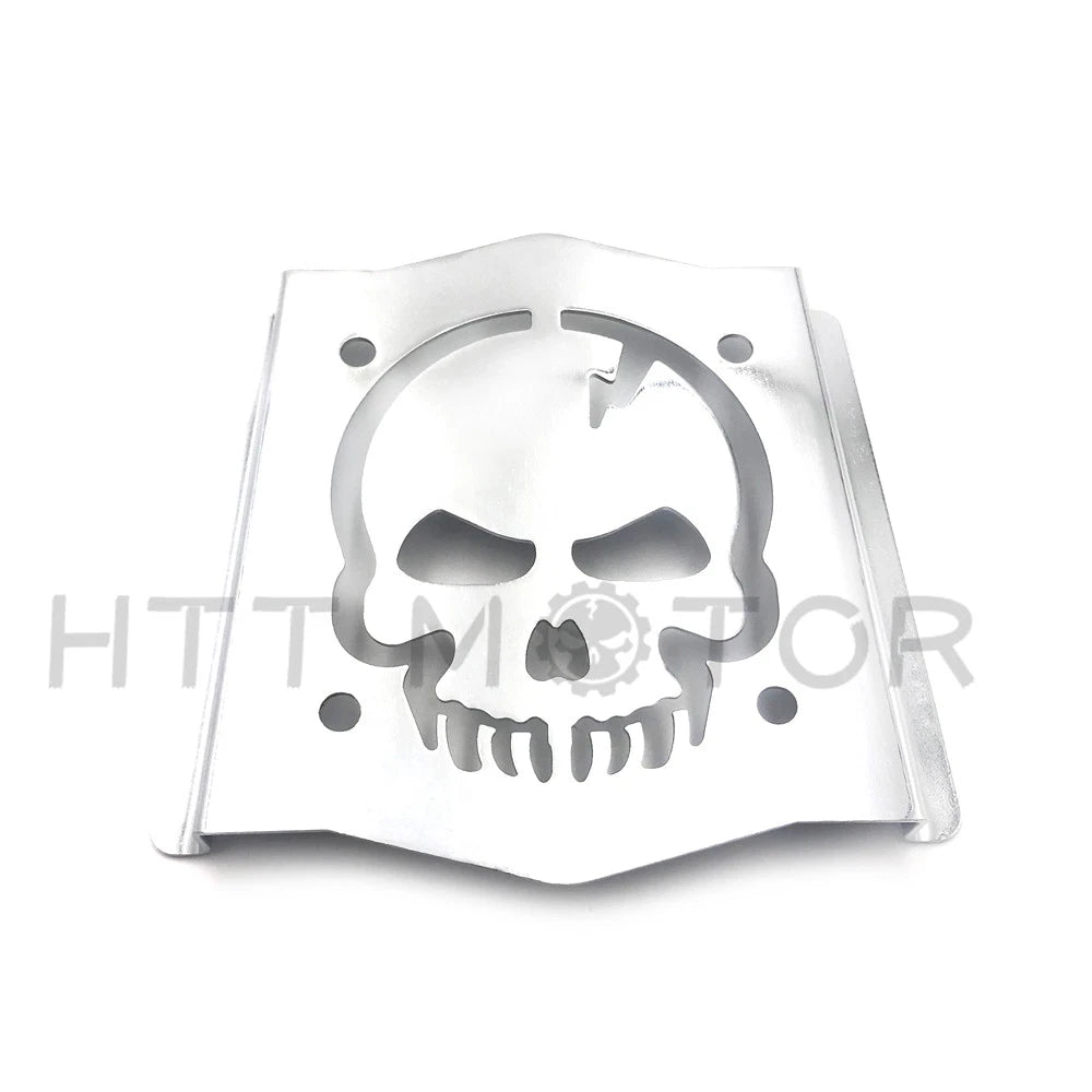 Skull Backrest Sissy Bar Plate Chrome for Universal Fit (2000–2023)
