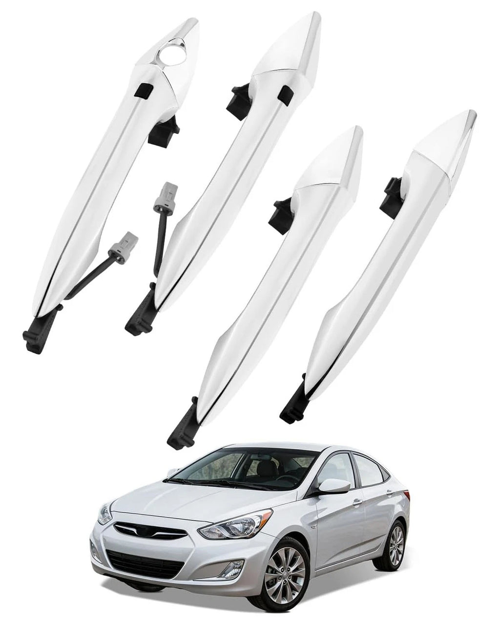 Set of 2 Outside Exterior Door Handles for Hyundai Elantra (2011–2016) Chrome 836623X020