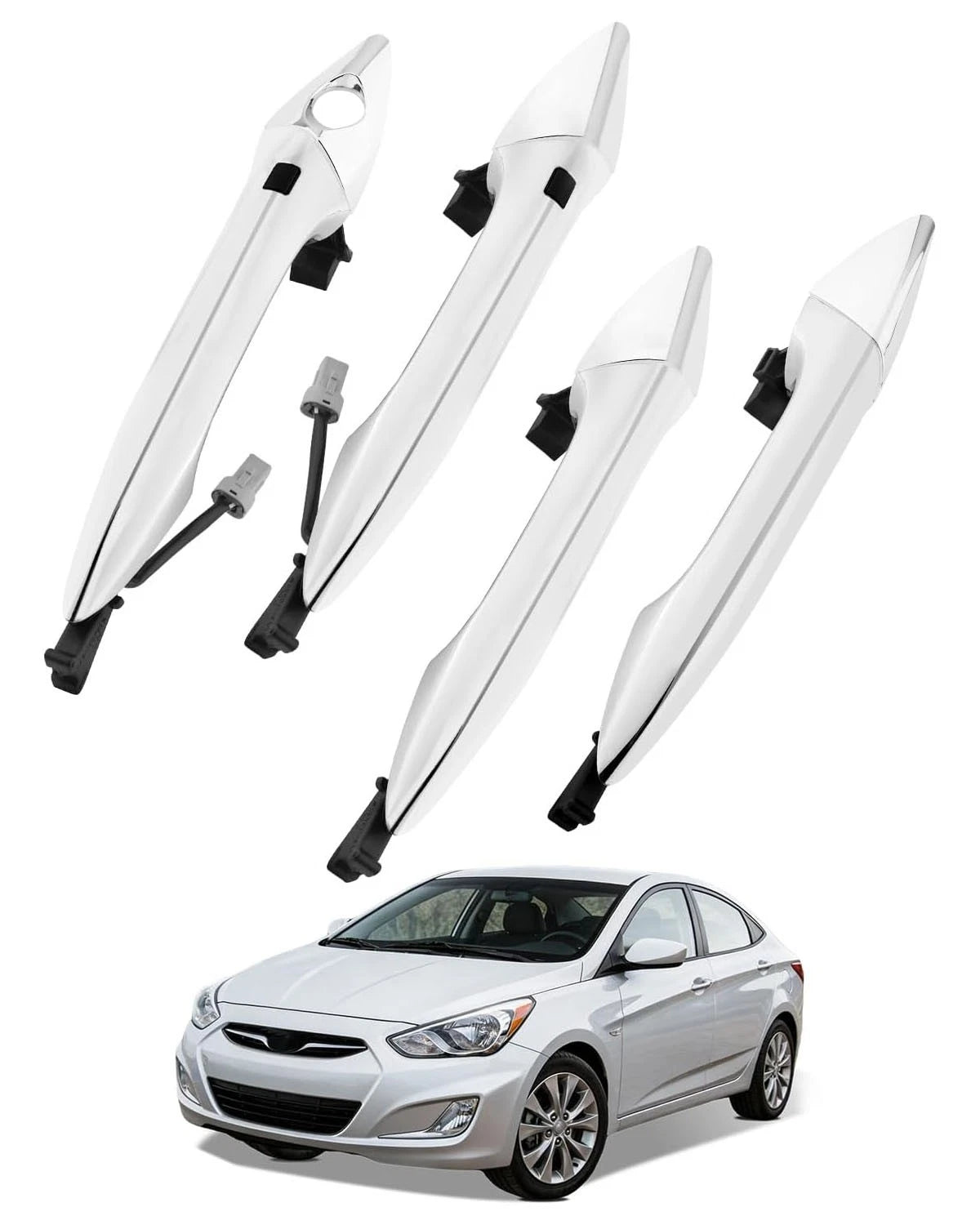 Set of 2 Outside Exterior Door Handles for Hyundai Elantra (2011–2016) Chrome 836623X020
