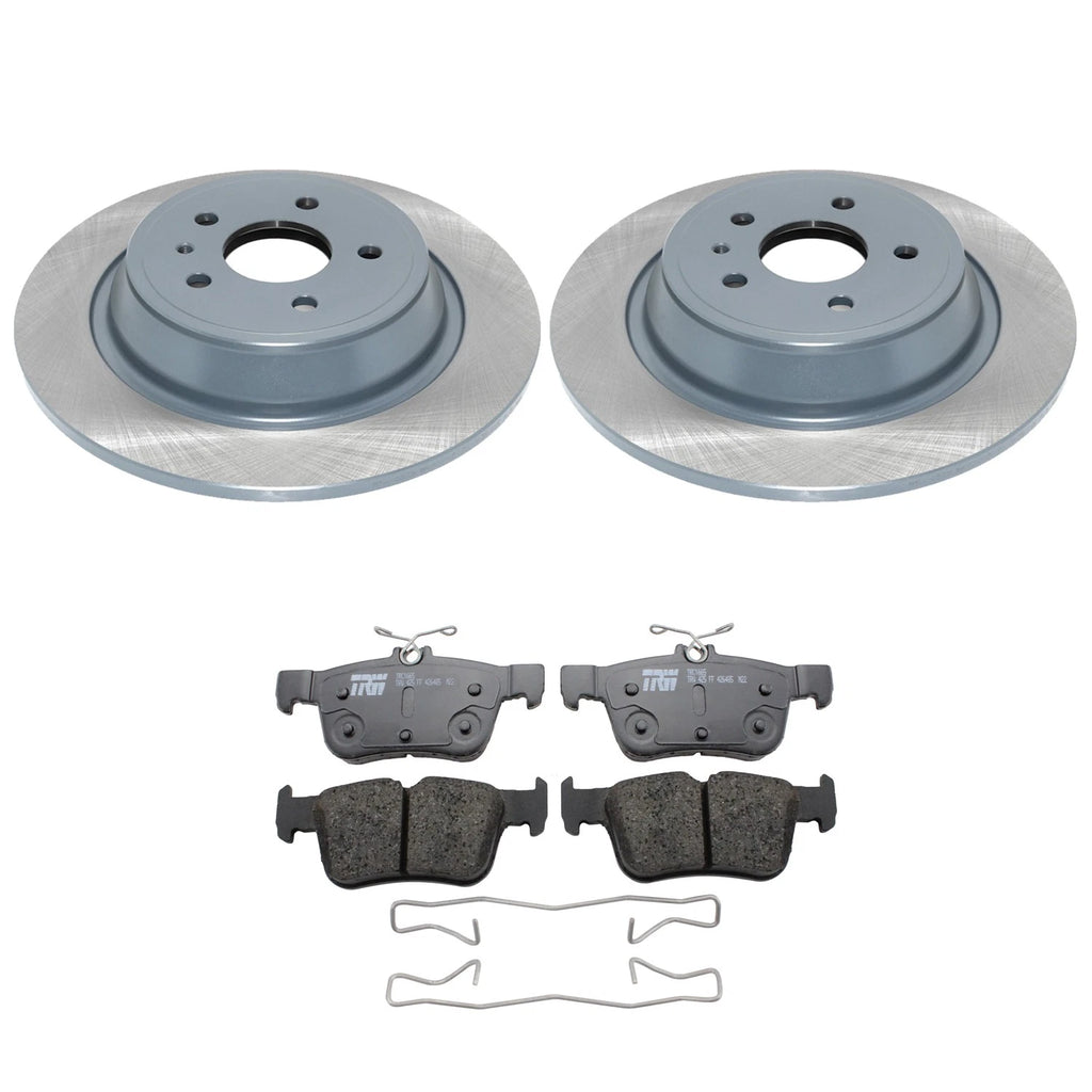 DuraGo Rear Rotors & TRW Pro Ceramic Disc Brake Pads Kit for Escape Fusion MKC MKZ (2013–2020)