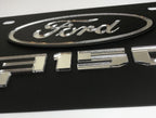 Matte Black Vanity License Plate with Emblem for Ford F150 (2004–2020)