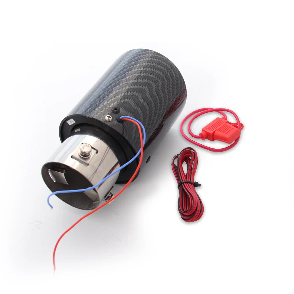 2Pcs Exhaust Tip Tail Pipe for Universal Cars (LED, Carbon Fiber)