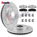 Front Drilled Brake Rotors & Ceramic Pads for Chrysler Pacifica Voyager (2017–2021)
