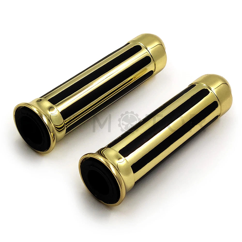Skull Hand Grips for Harley XL 883 Hugger Sportster (7/8", Gold)