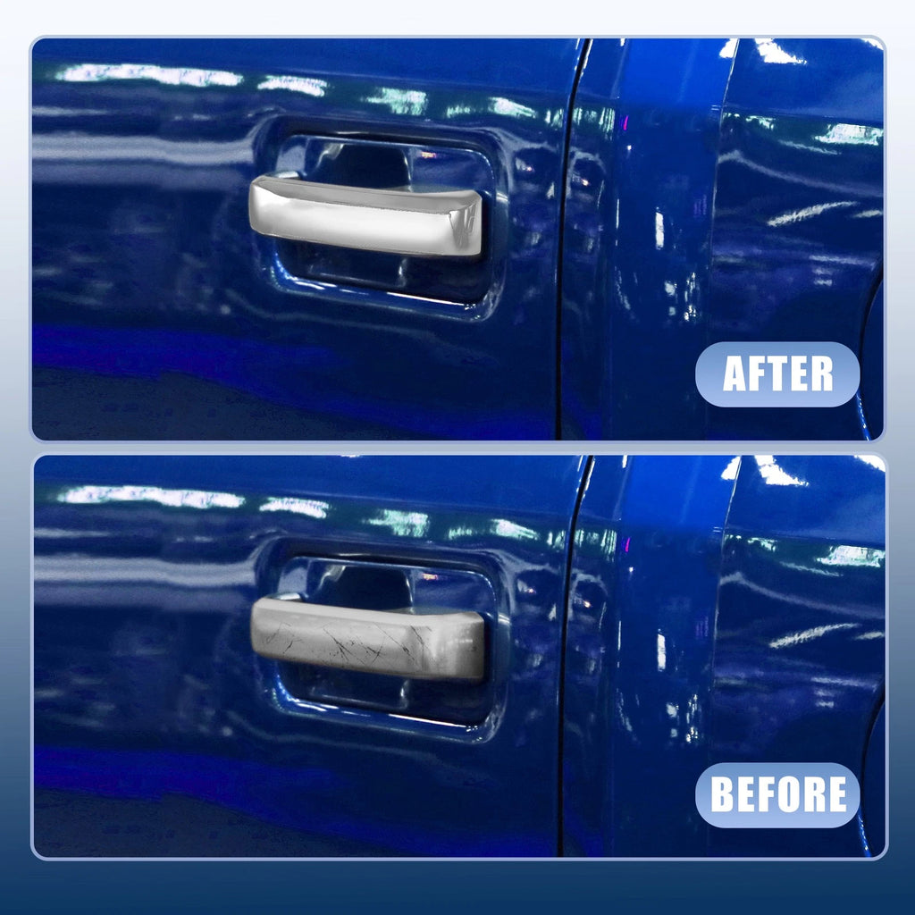 Top Half Mirror Cover Cap + Door Handle Cover for Ford F150 (2015–2023) Chrome