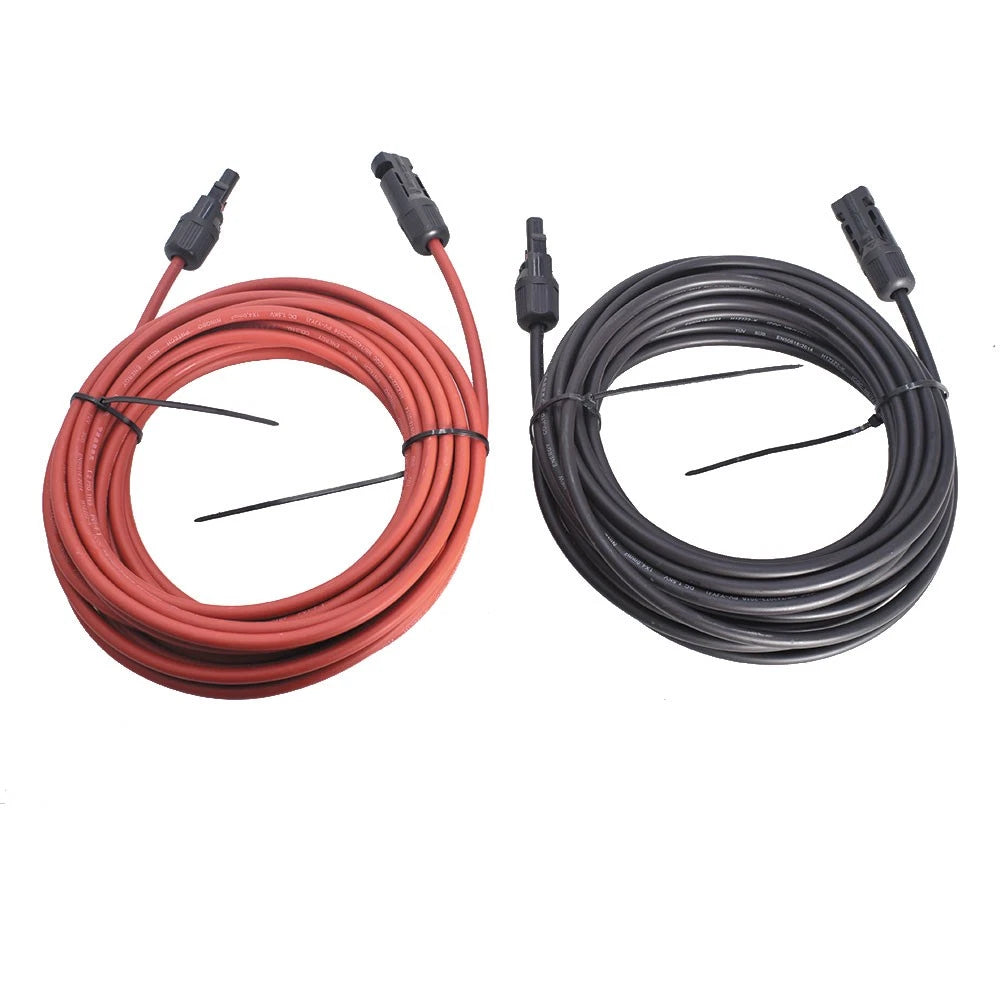 1 Pair 30ft Solar Panel Extension Cable for Universal Use