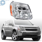 Halogen Headlight Right Side for Chevy Equinox (2005–2009) Chrome Housing