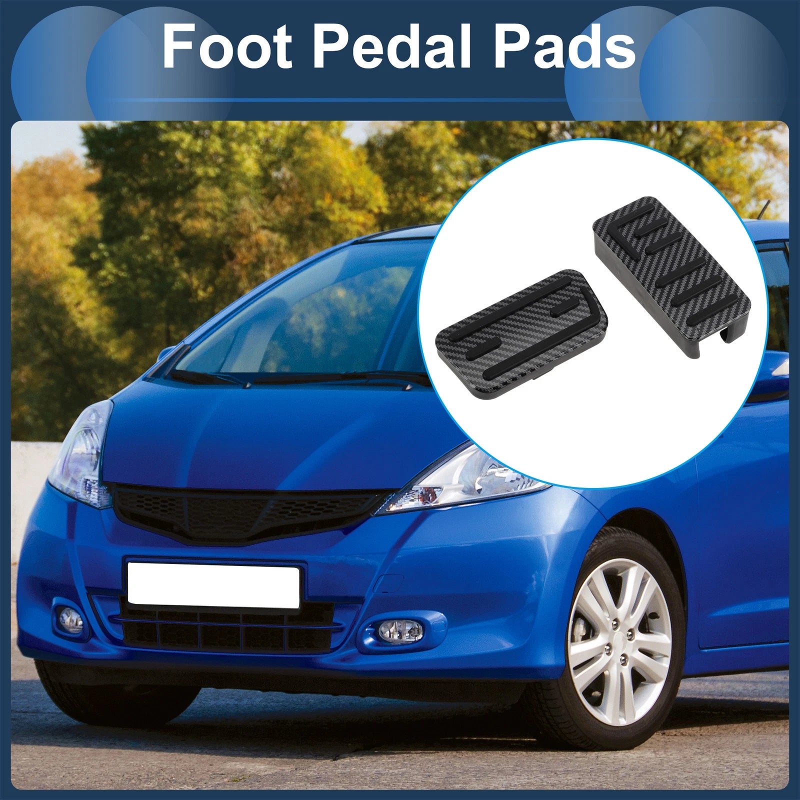 2X Automatic Foot Accelerator Pedal Covers for Honda Jazz (2021) Black