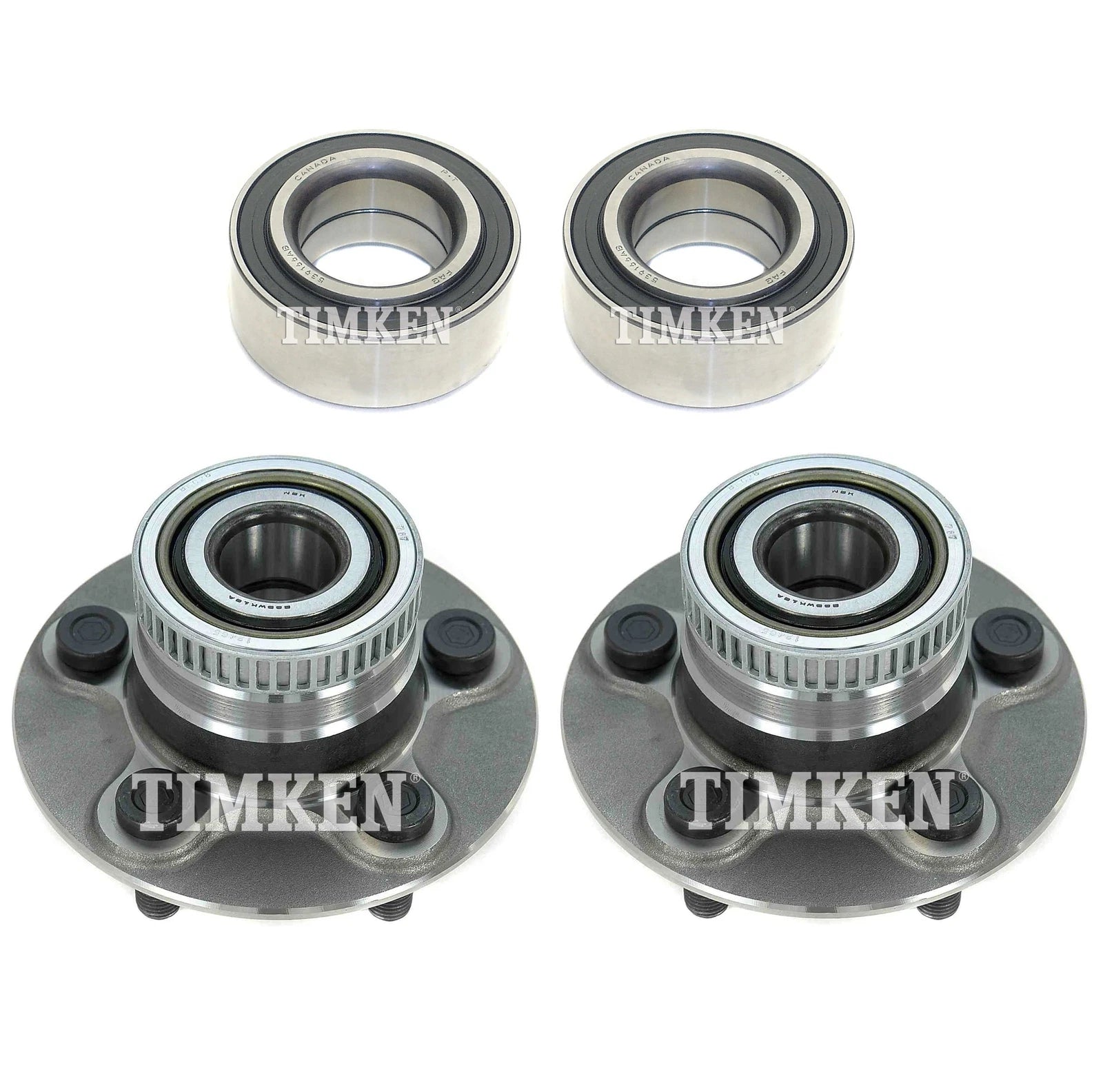 Front & Rear Wheel Bearings & Hubs Kit for Chrysler Dodge Neon (2000–2001)