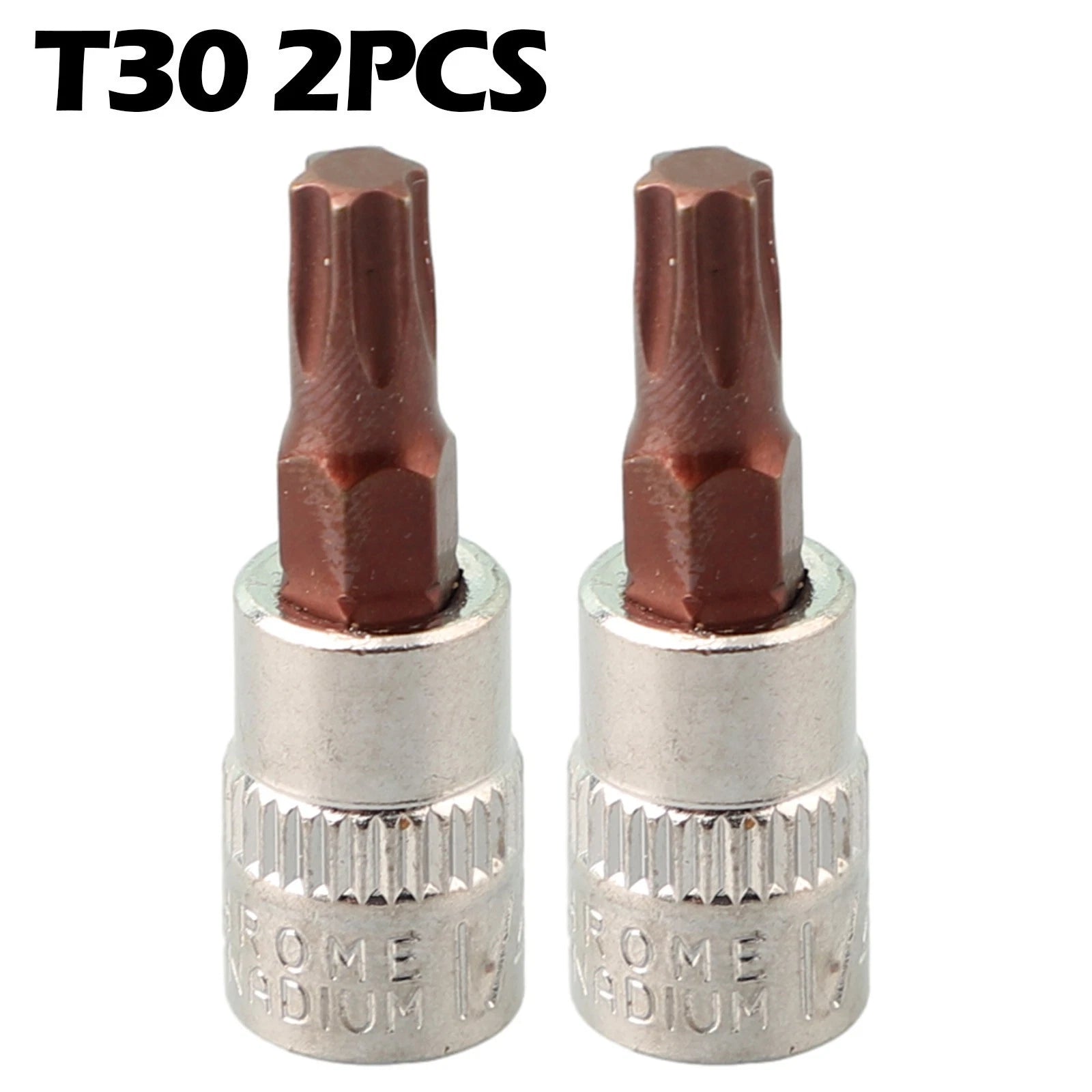 2Pc Torx Screwdriver Bit Set T8 T40 for Automotive Tools (1/4 Inch Drive)