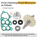 Water Pump Rebuild Kit for Honda CR500R (1986–2001) - Impeller, Shaft, Gear, Gasket