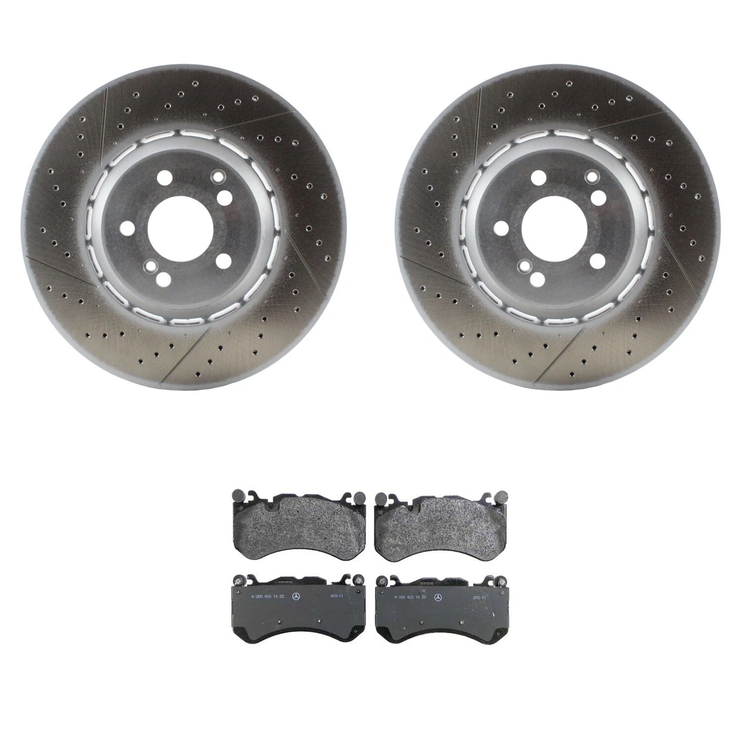 Front 360mm Drilled-Slotted Rotor & Brake Pad Kit for Mercedes W204 C63 AMG (2008–2015)