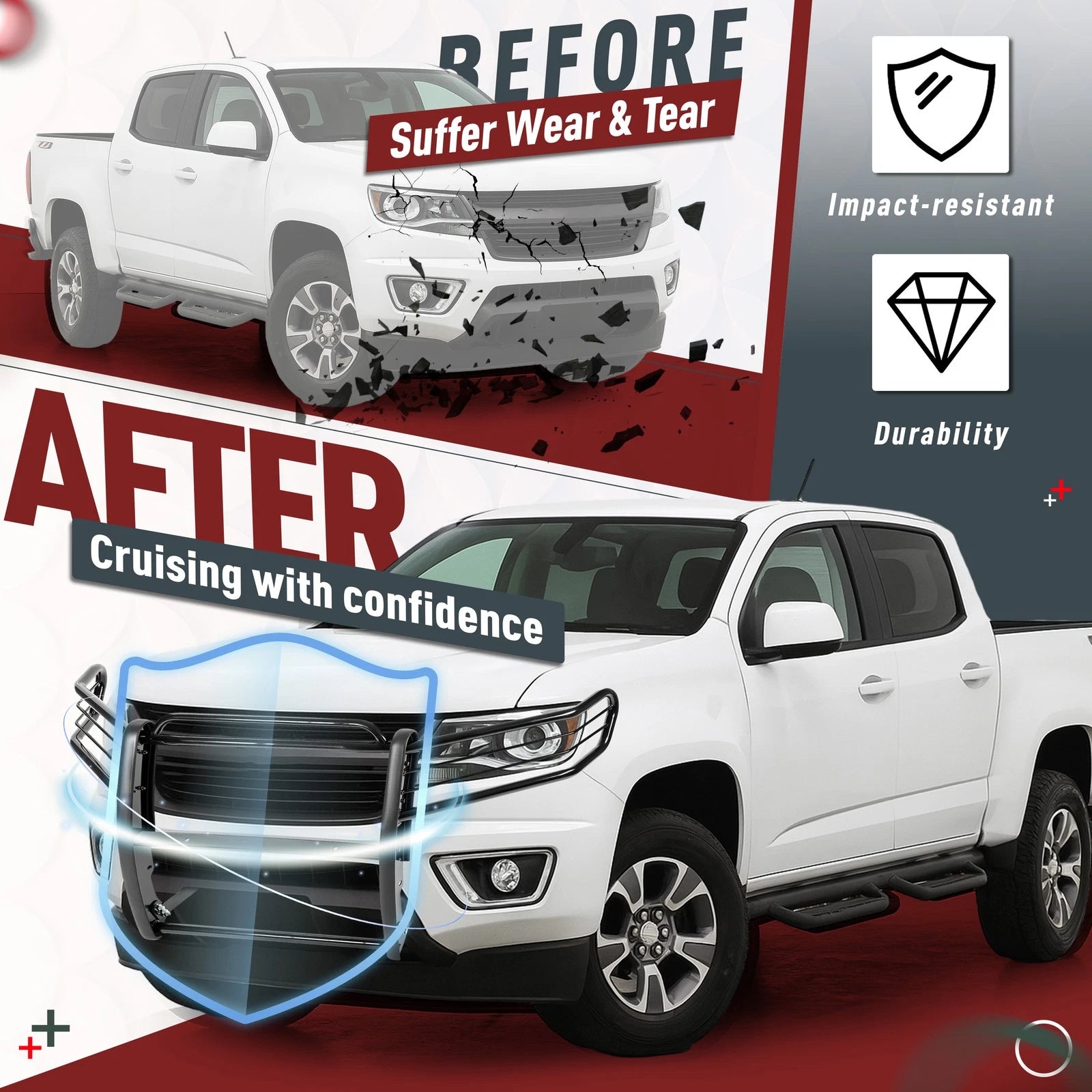 Steel Front Bumper Brush Grille Guard for Chevy Colorado (2015–2023)