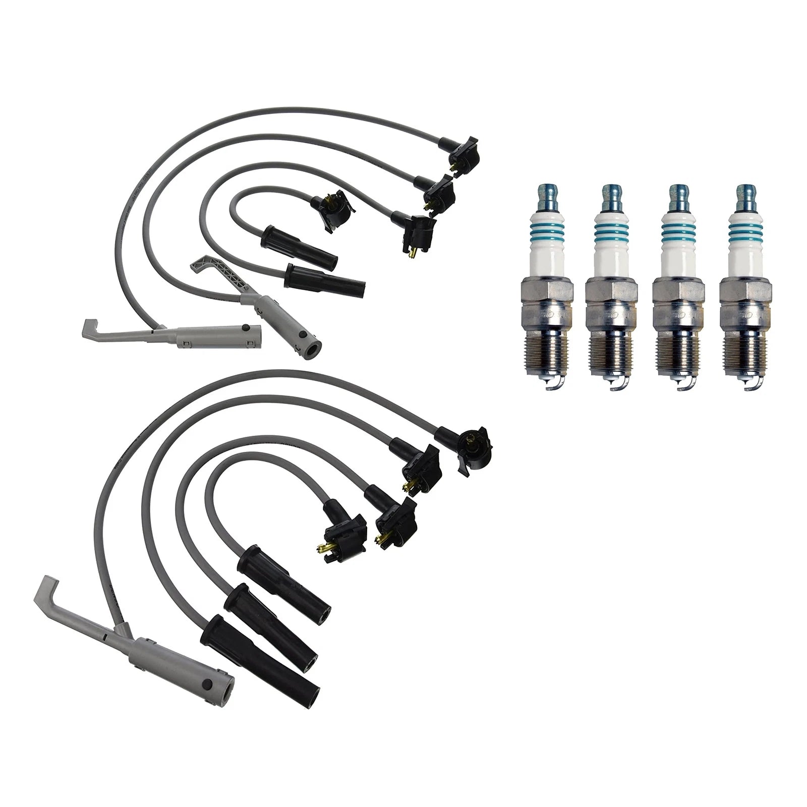 Denso 8mm Wire Set & 4 Iridium Spark Plugs Kit for Mazda B2500 (1998–2006)