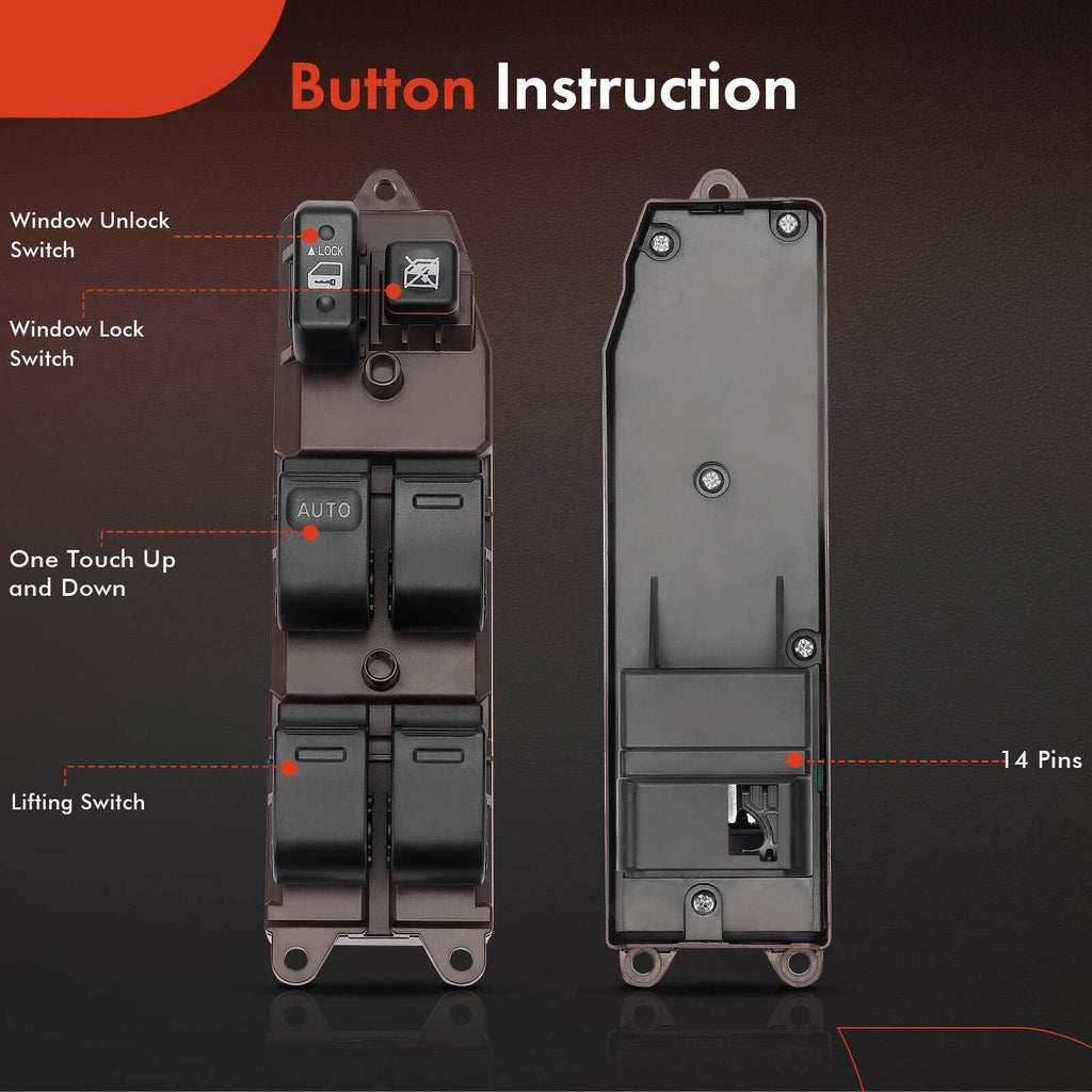 Front Left Power Window Switch for Toyota Tacoma (2005–2010)