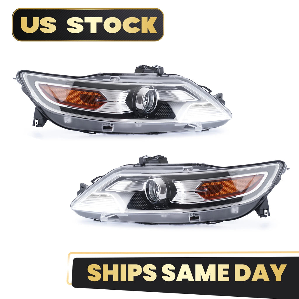 Set of 2 Halogen Projector Headlights for Ford Taurus (2010–2012)
