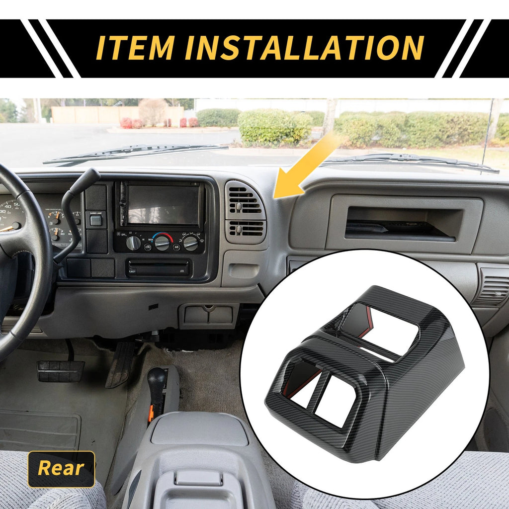 Carbon Fiber Pattern Rear Armrestbox AC Outlet Panel for Ford Ranger (2023–2024)