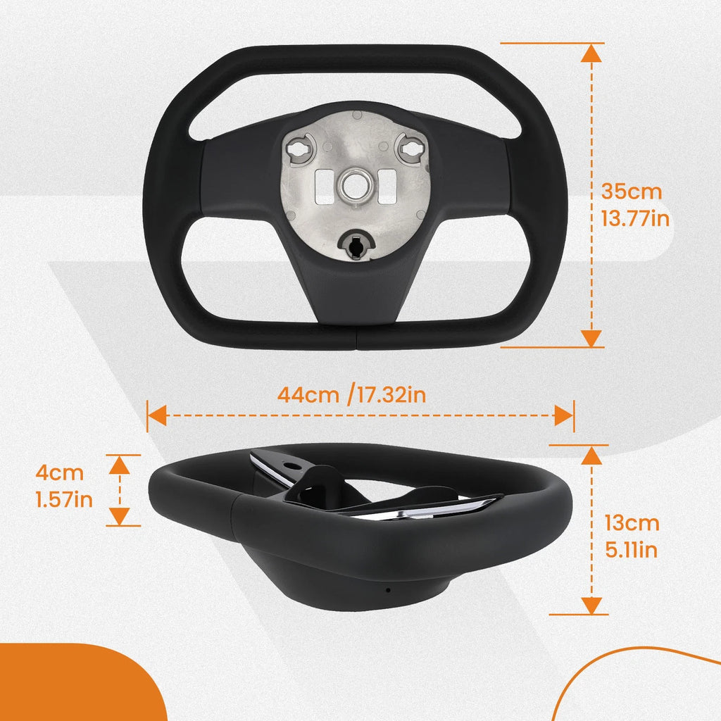 Heated Leather Steering Wheel for Tesla Model 3/Y (2017–2023)