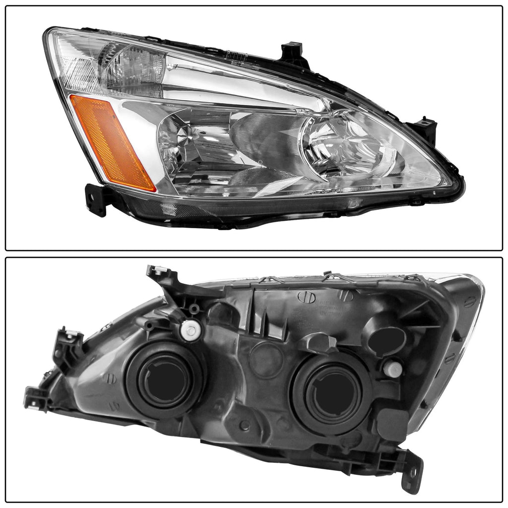 Headlights for Honda Accord (2003-2007) Pair Chrome Housing