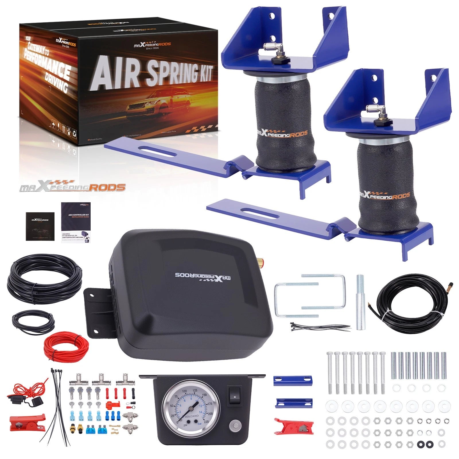Air Helper Spring + Compressor Kit for Ford F-150 (2004–2014) Lowered 2-6"