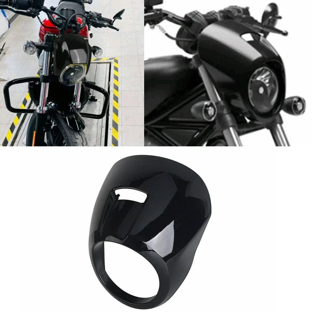 Black Headlight Fairing Windshield Cowl Cover for Harley Nightster 975 (22)
