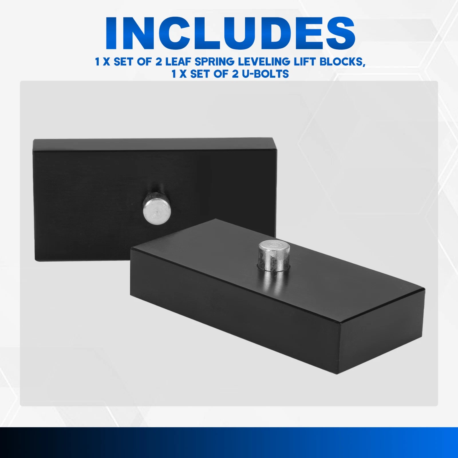 Set of 2 Aluminum 1" Lift Leaf Spring Leveling Blocks for Dodge Ram 1500 (1994–2002)