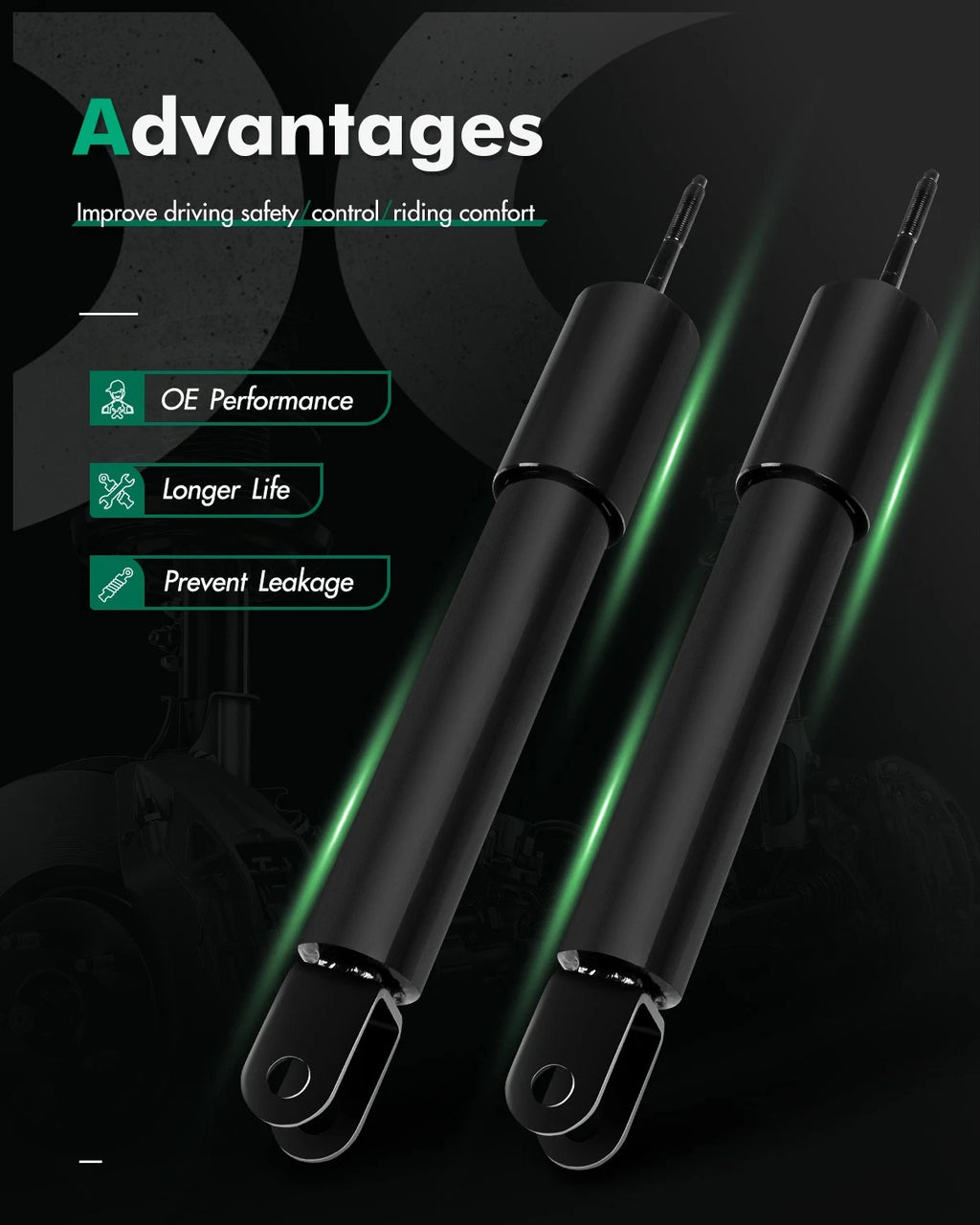 Front Pair Shocks Struts for Hummer H3 (2006–2010) 3.5L 3.7L 5.3L