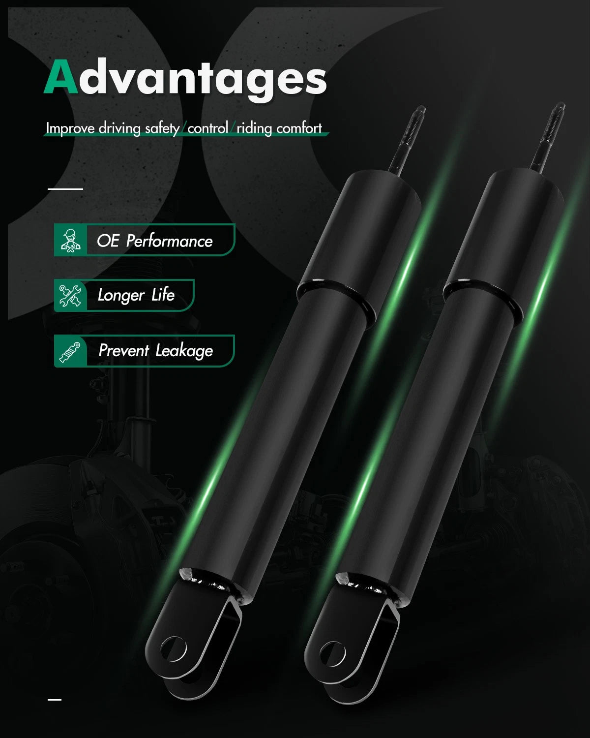 Front Pair Shocks Struts for Hummer H3 (2006–2010) 3.5L 3.7L 5.3L