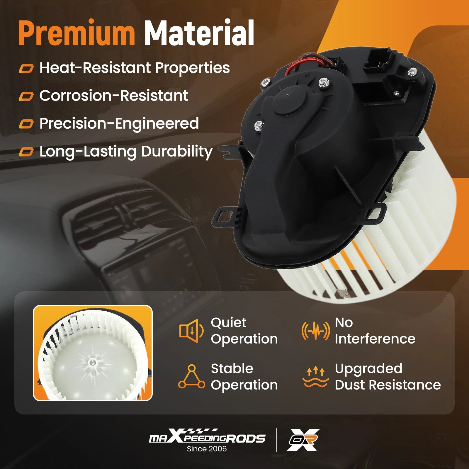 HVAC Heater Blower Motor for Porsche Cayenne V6 (2011–2018)