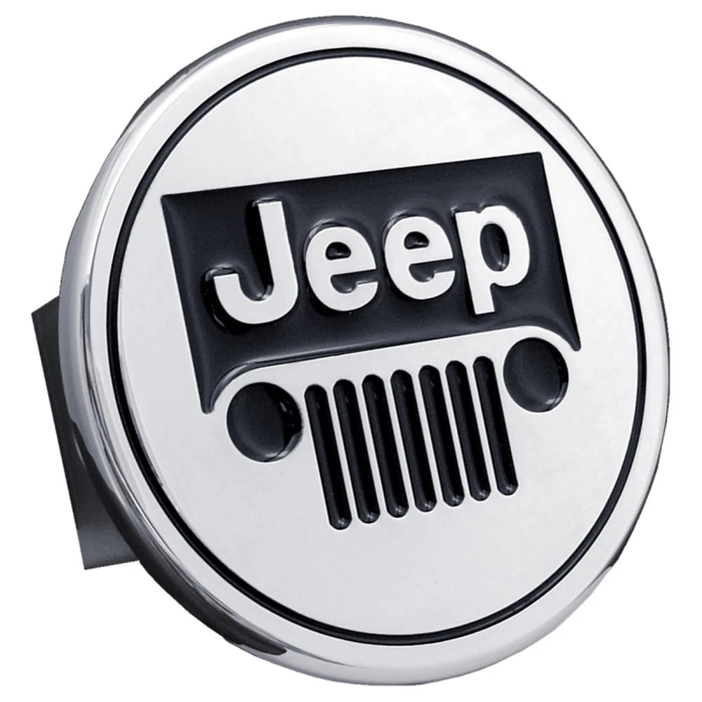 Chrome on Trailer Hitch Plug T.JEE.C - Officially Licensed for Jeep