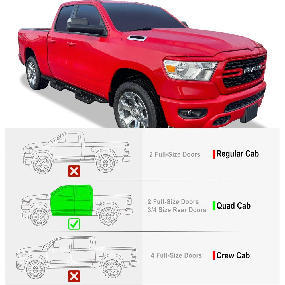 Wheel to Wheel Drop Down Steps for Dodge Ram 1500 (2019-2026)