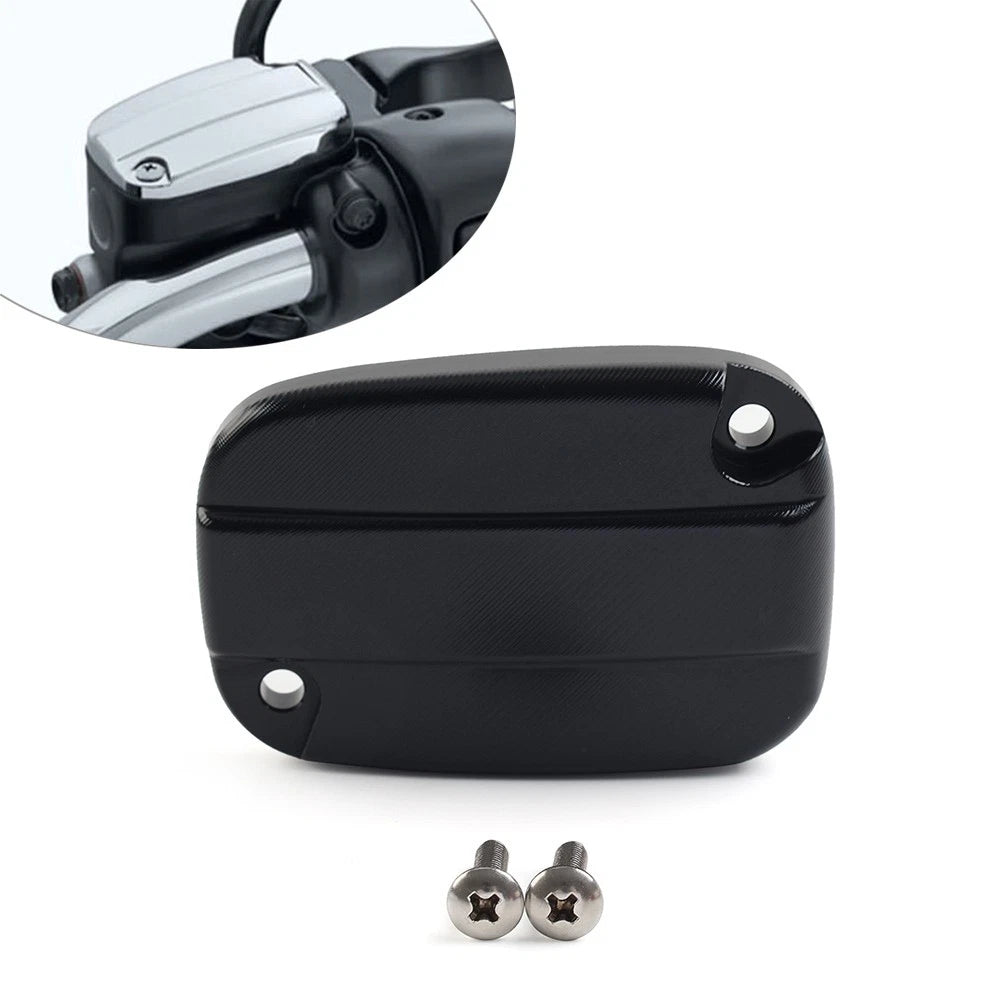 Brake Cylinder Reservoir Cover Cap for Harley Touring Road King Road Glide (–) Black