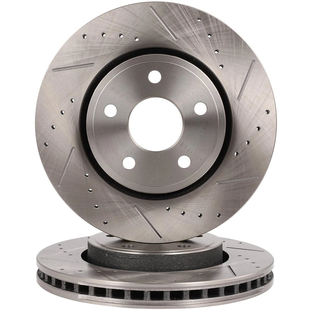 Front Drilled Slotted Brake Rotors for Dodge Durango Jeep Grand Cherokee (2000–2021)
