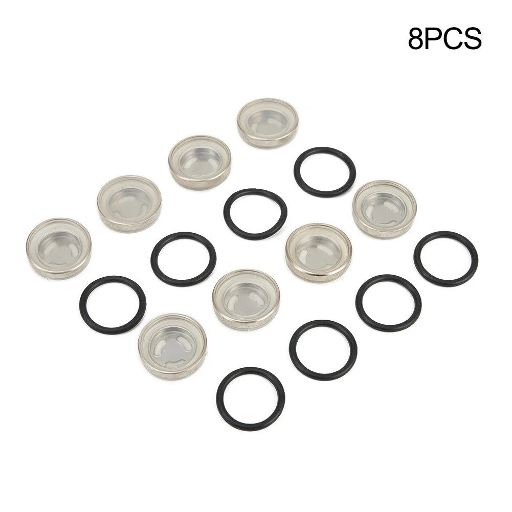 8pc 18mm Brake Master Cylinder Reservoir Sight Glass Lens Gasket for Motorcycle