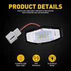 2X LED License Plate Light for Acura TL TSX MDX Honda Civic Accord